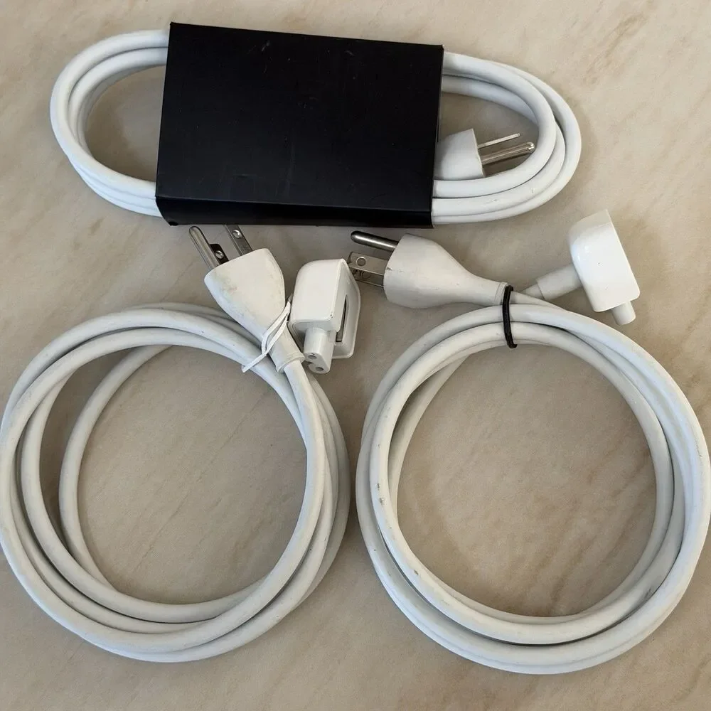 Lot of 3 Apple Charger 10W 12W USB Power Adapters +3 Extension Cables OEM Bundle